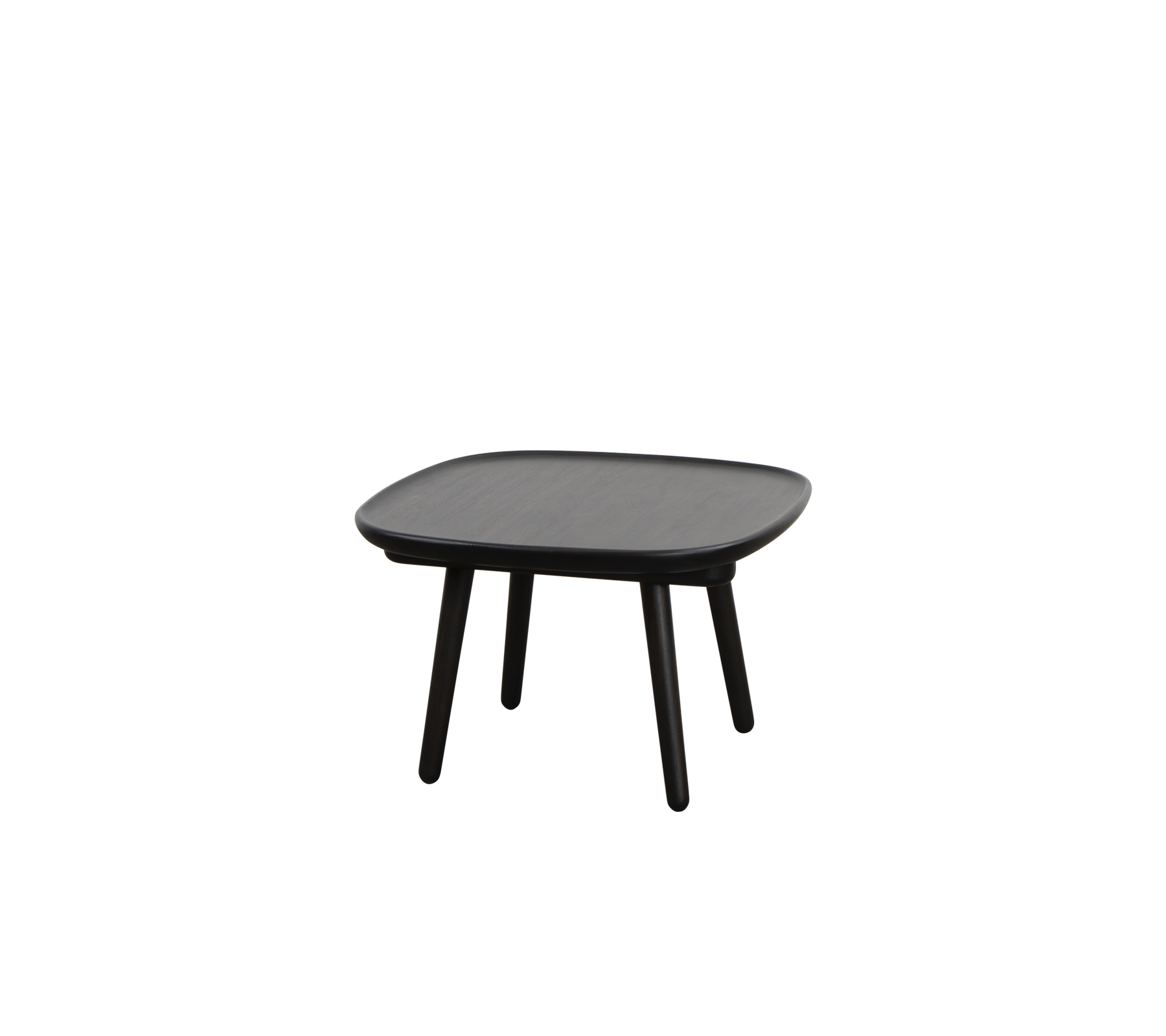 Table carrée avec un dessus lisse et quatre pattes fines, conçue pour une utilisation polyvalente dans divers environnements.