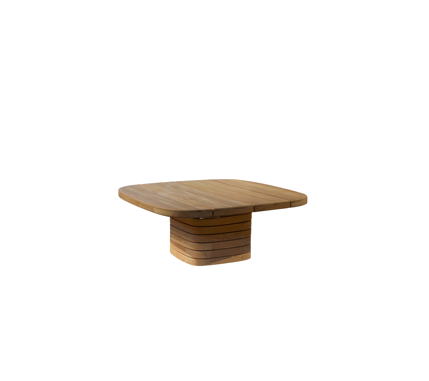 Table en teck moderne avec un design unique.