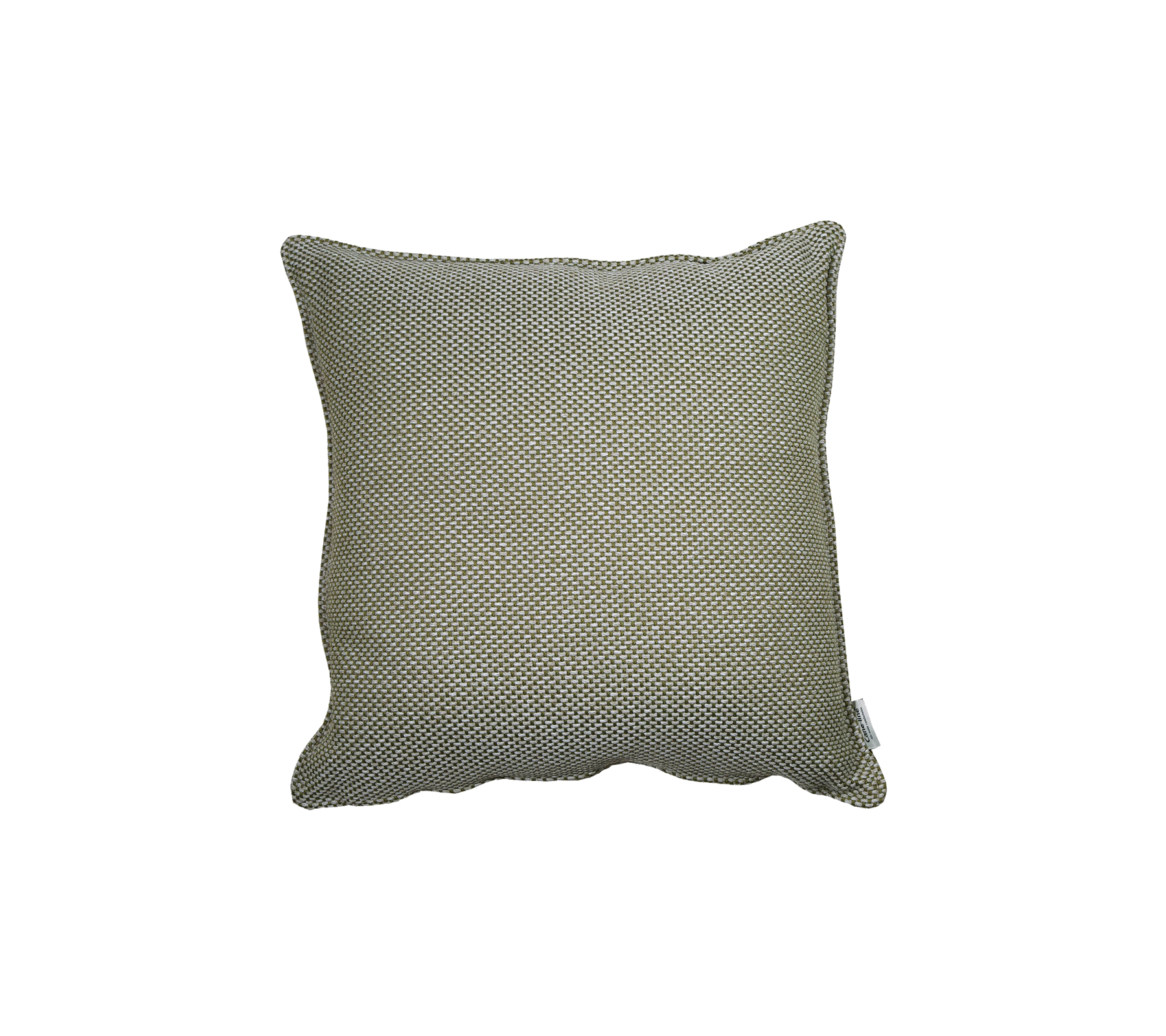 Coussin décoratif carré dans une subtile couleur verte avec un motif texturé, parfait pour ajouter du confort et du style à n'importe quel espace.