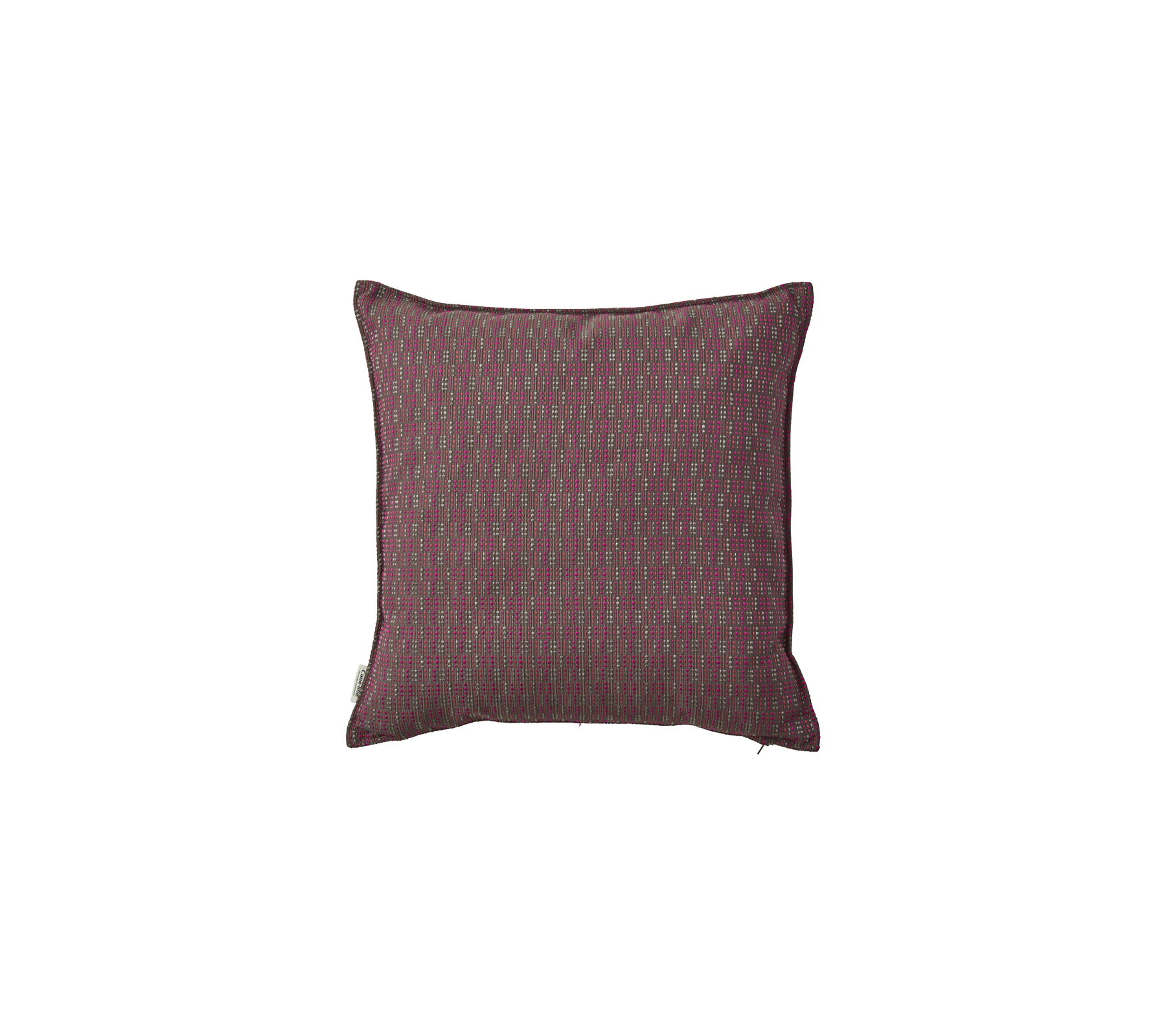 Coussin décoratif avec un motif texturé dans des teintes riches de marron et des détails subtils, parfait pour ajouter de la chaleur à n'importe quel espace.