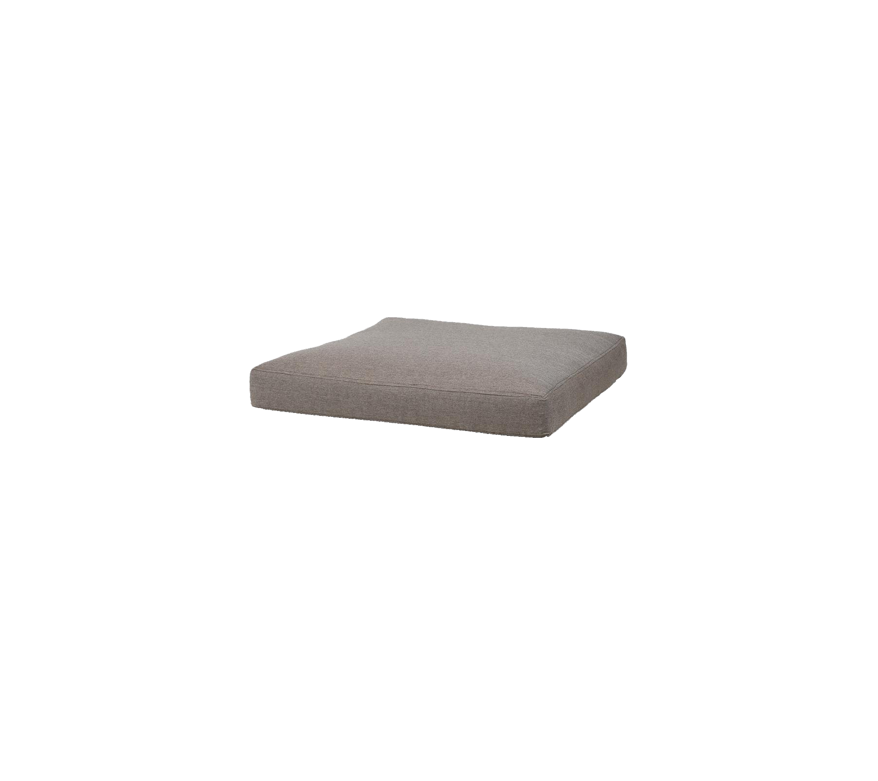 Coussin rectangulaire gris avec une surface plate, idéal pour différents agencements de sièges ou comme accessoire décoratif.
