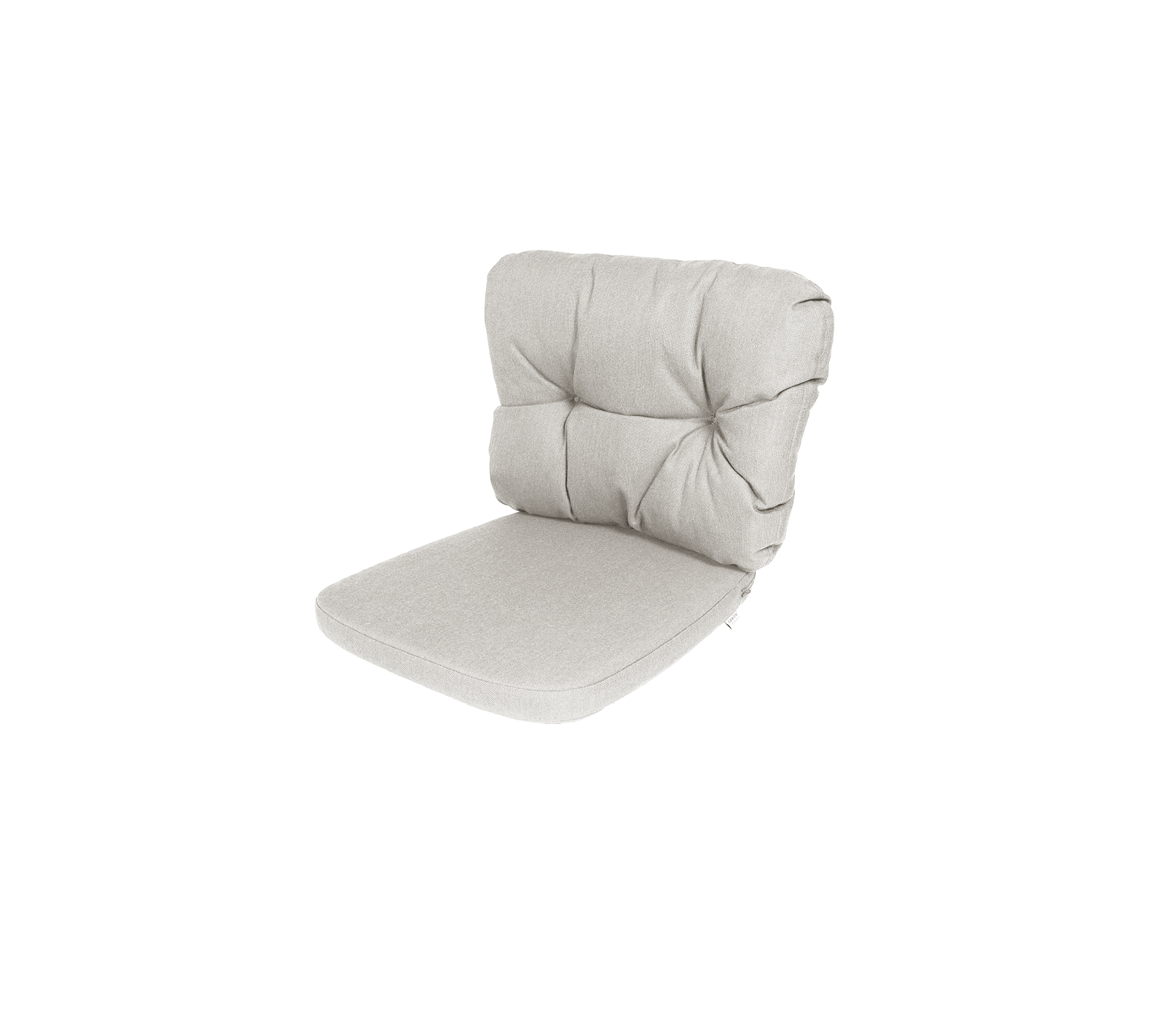 Coussin confortable de couleur claire avec un design capitonné, adapté pour les sièges, offrant soutien et style. Idéal pour divers arrangements d'assise.