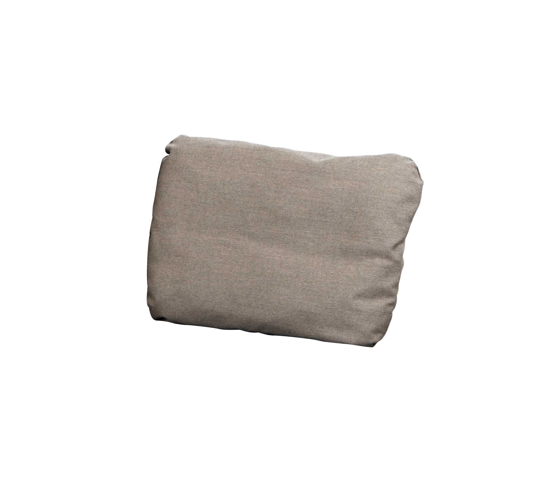 Coussin brun clair avec une texture de tissu douce, légèrement dodu, conçu pour le confort et le style dans les arrangements de sièges.