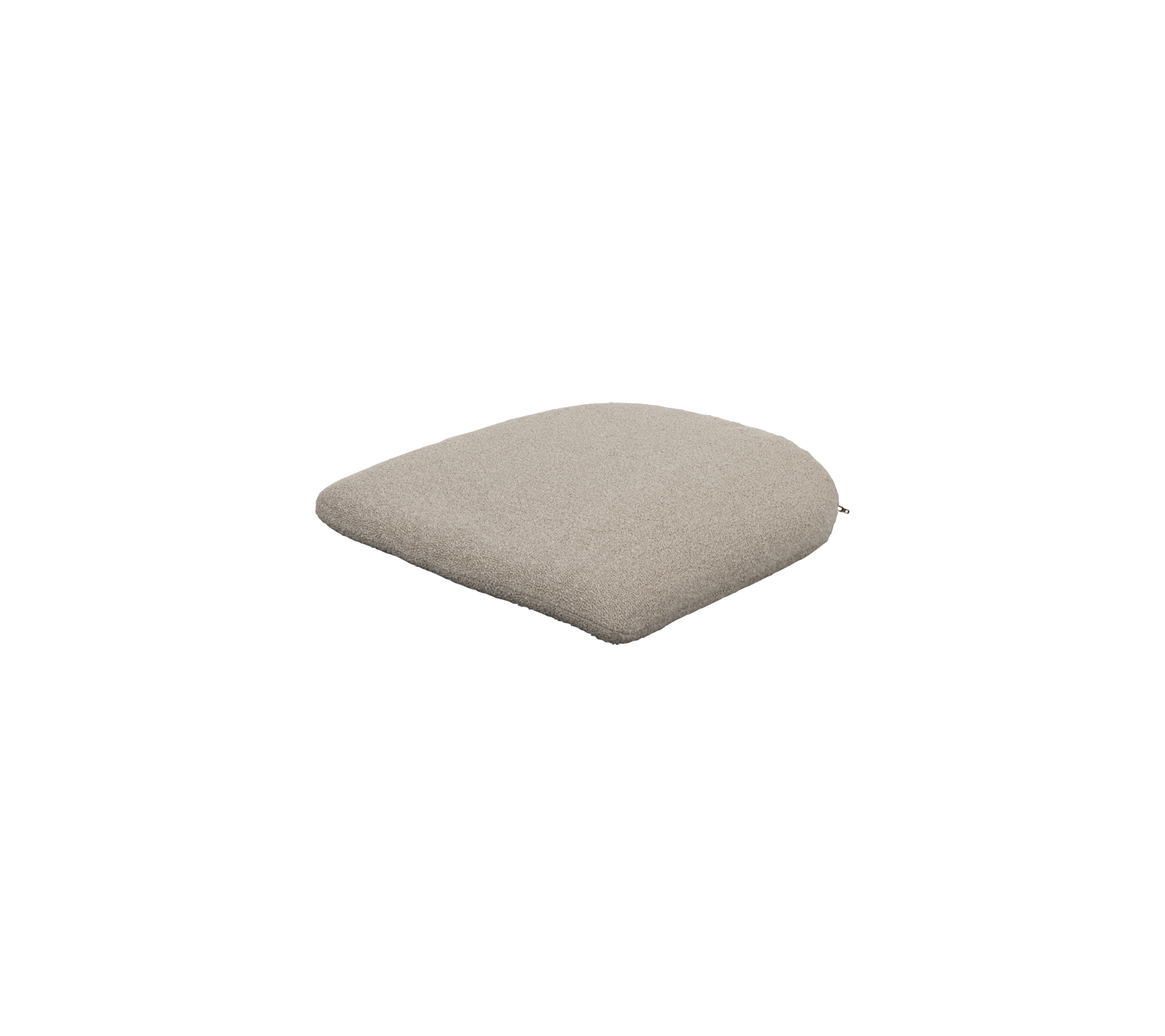 Coussin carré en tissu beige doux, offrant confort et une touche neutre à tout arrangement de sièges.
