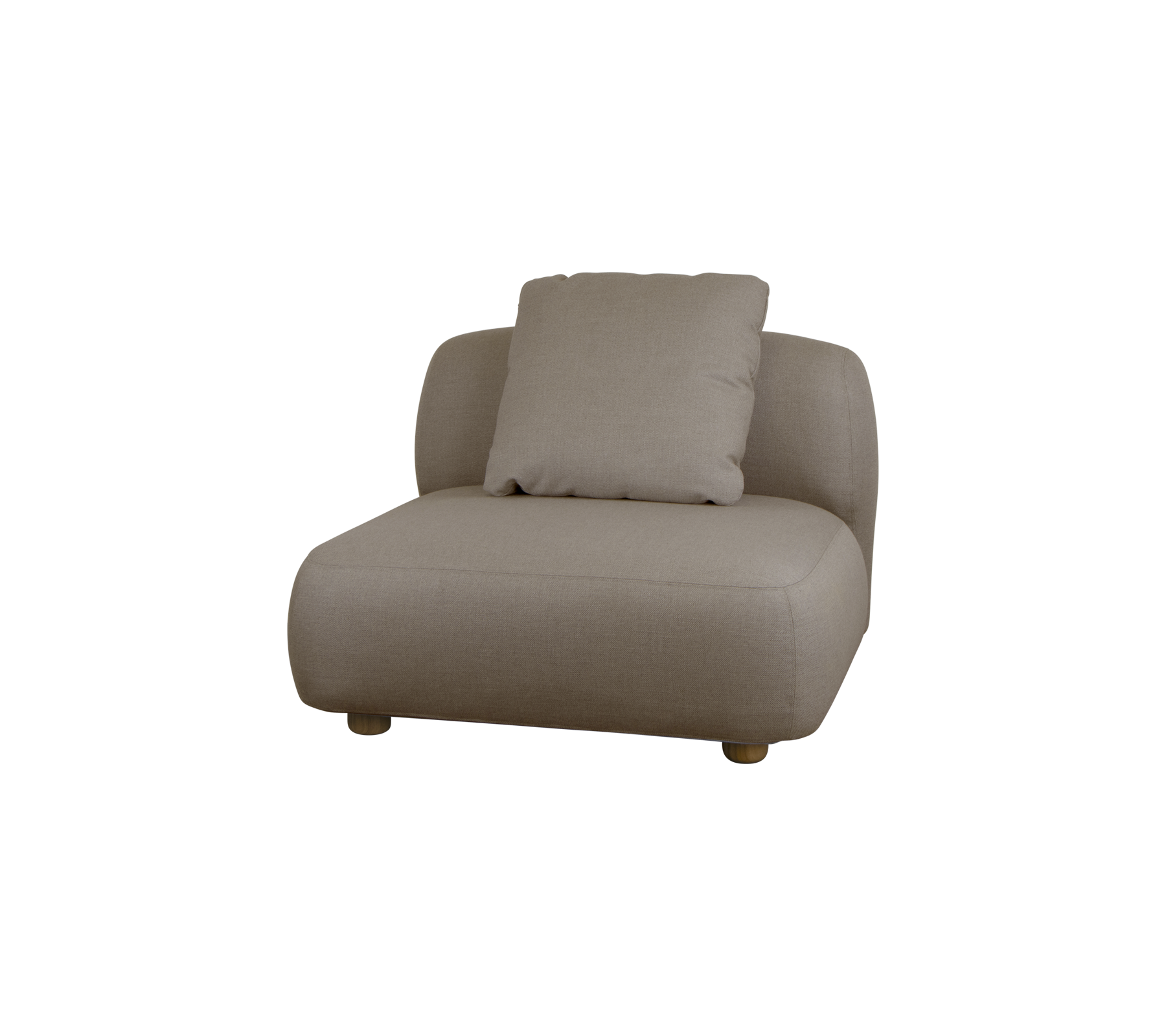 Chaise beige confortable avec un coussin de dos en peluche et des bords arrondis, adaptée à un siège relaxant dans divers environnements.
