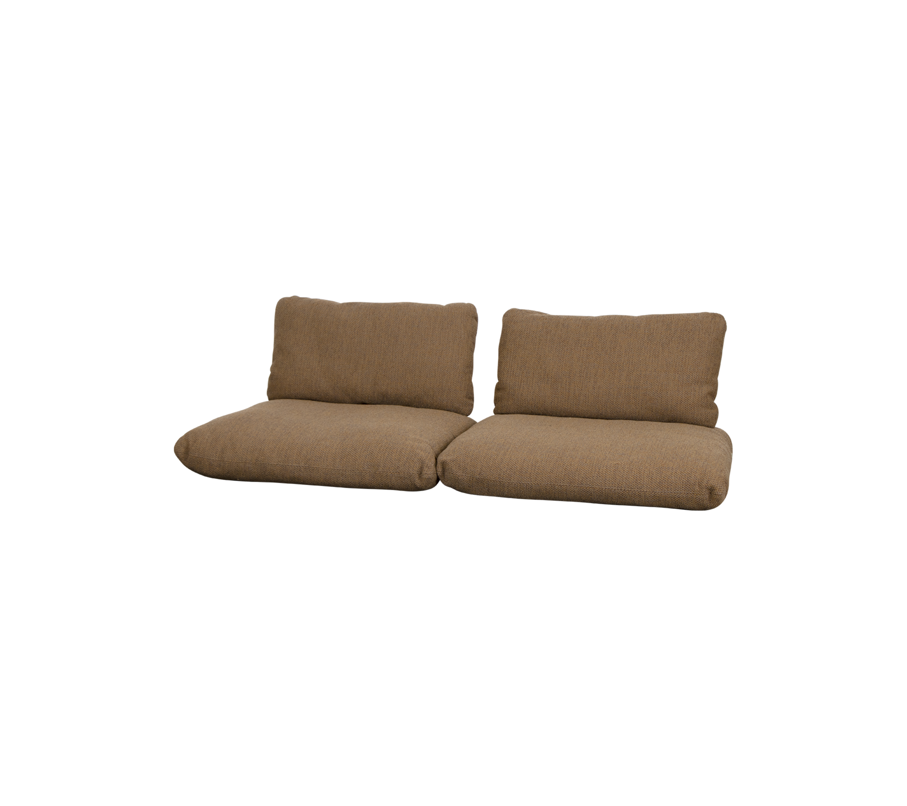 Un canapé moderne, en tissu marron avec des coussins moelleux et un design minimaliste, parfait pour un seating décontracté.
