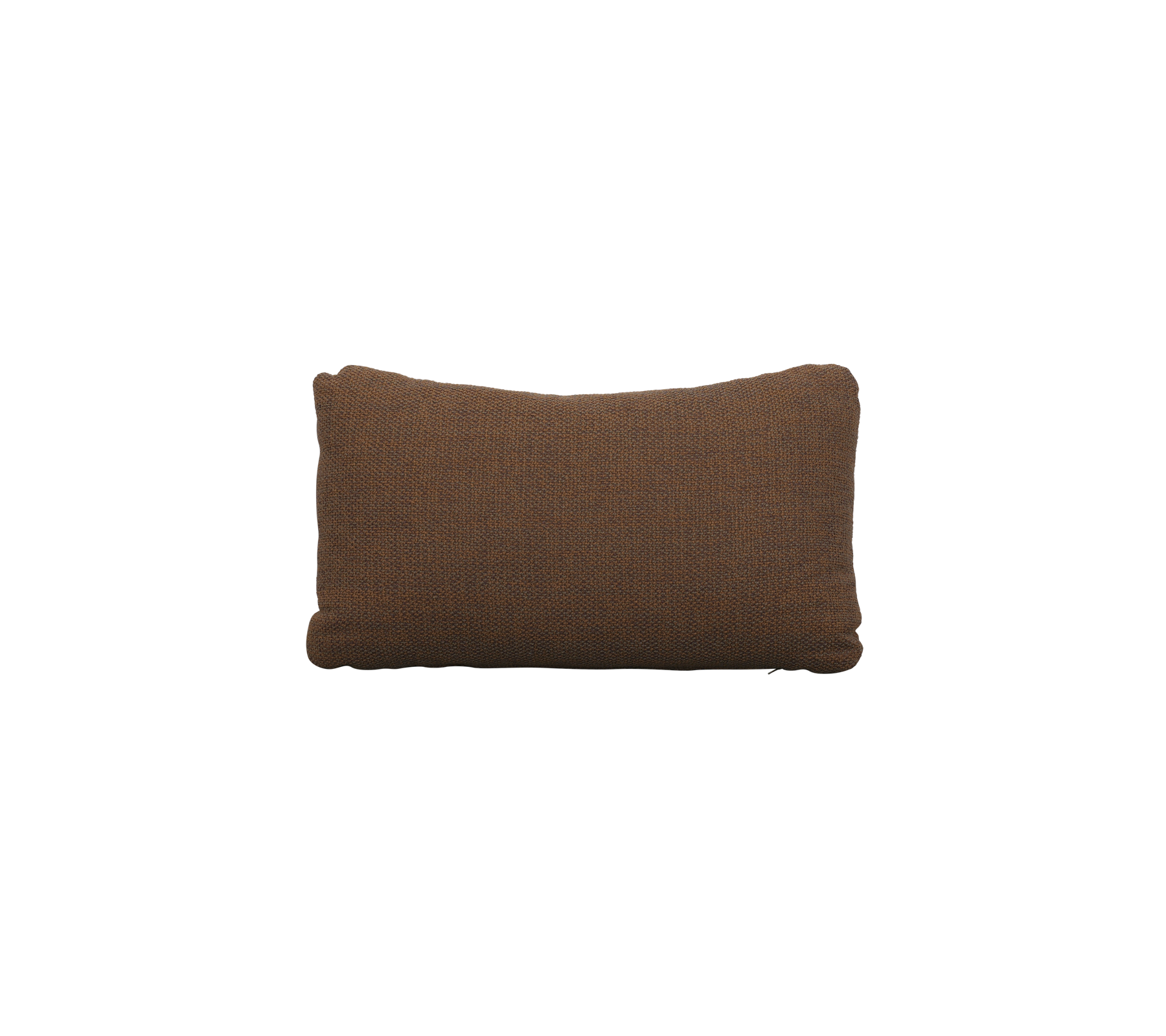 Coussin rectangulaire marron avec bords arrondis, doté d'un design en tissu texturé. Idéal pour apporter confort et style à n'importe quel espace.
