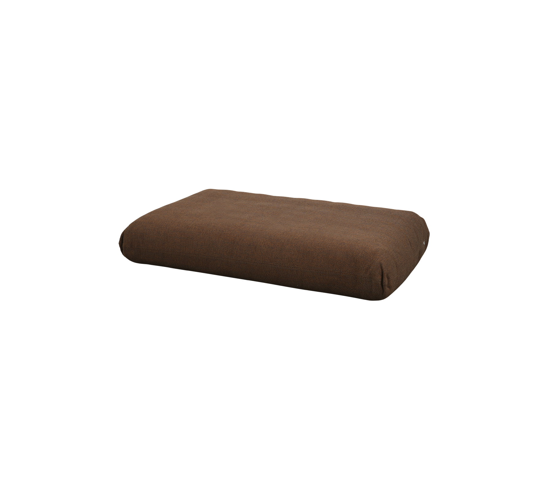Coussin rectangulaire marron avec une texture douce, idéal pour le confort et la détente.