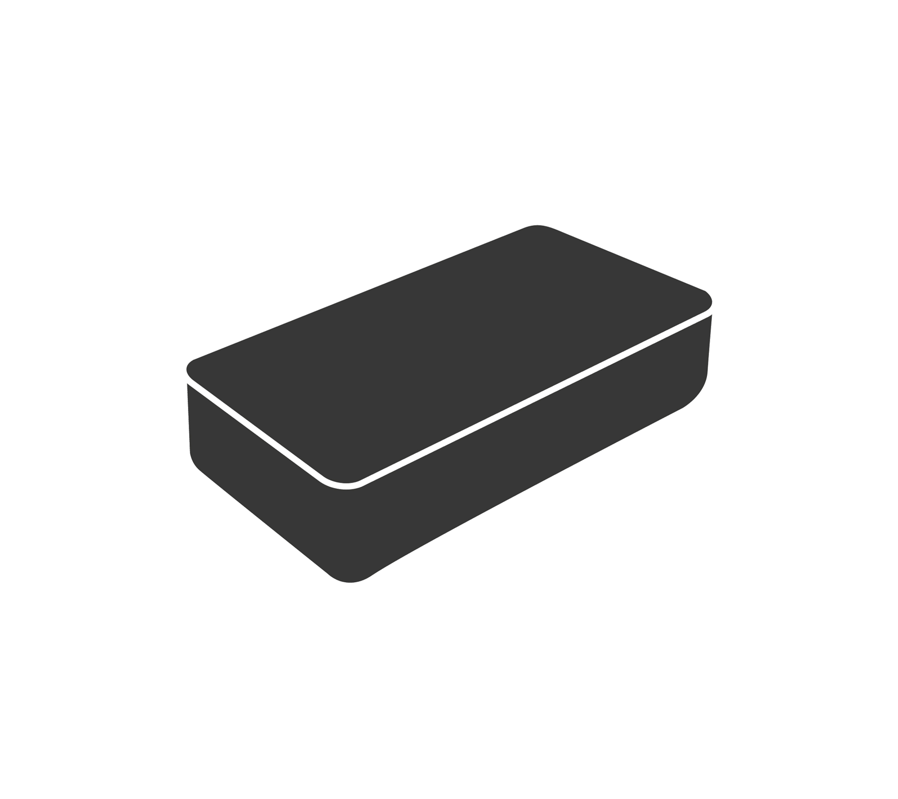 Conteneur rectangulaire noir avec couvercle, adapté pour le stockage ou l'organisation.