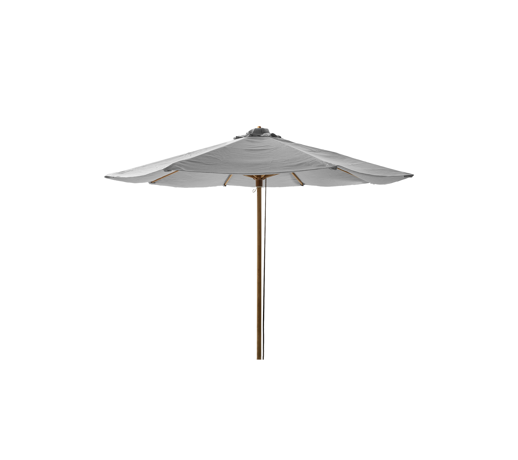 Parapluie élégant avec un mât robuste et un large auvent, conçu pour offrir de l'ombre et valoriser les espaces extérieurs.