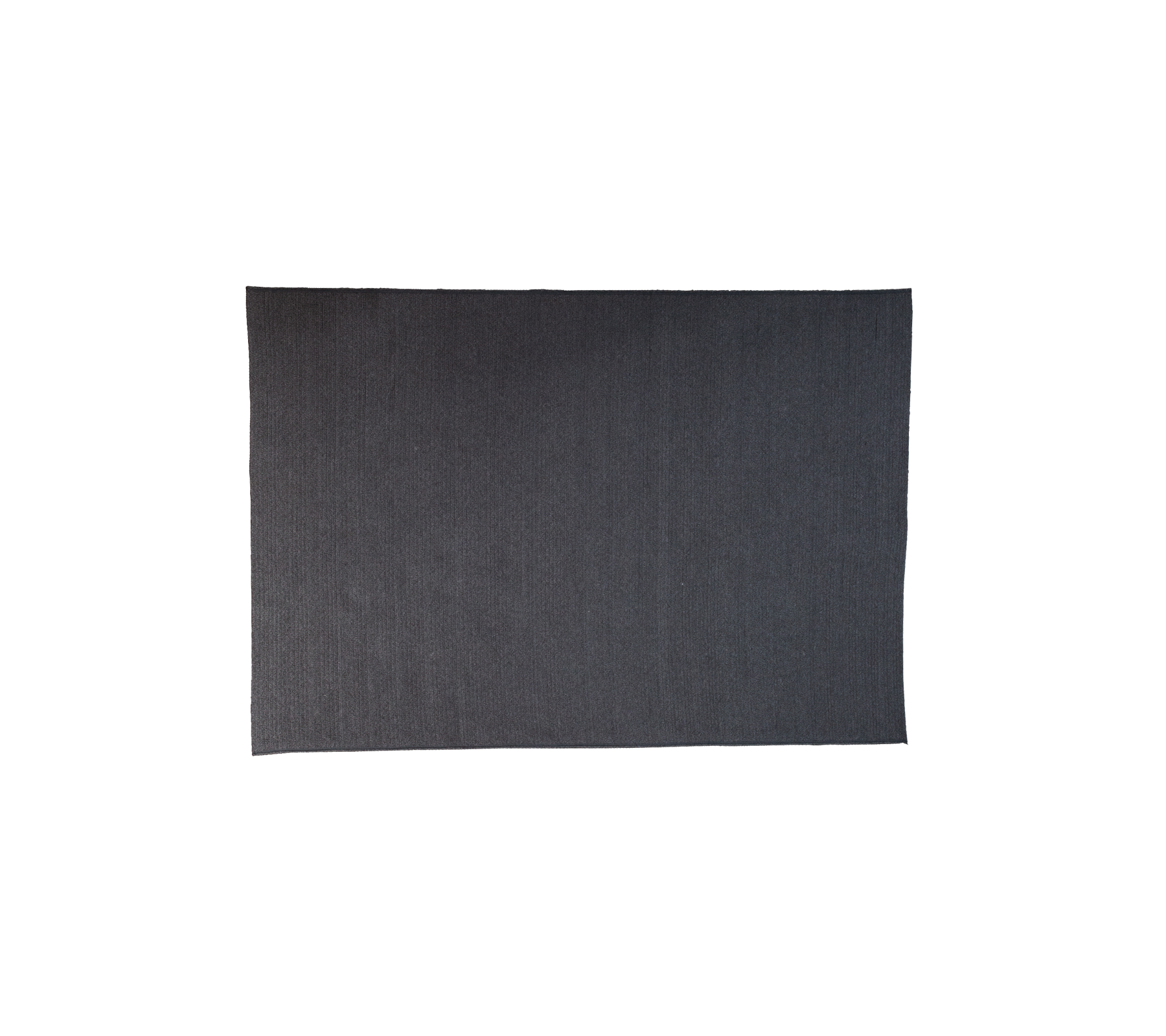 Tapis rectangulaire Cane-line Soft Rope gris foncé avec un motif tourbillon, ajoutant chaleur et style à tout espace.