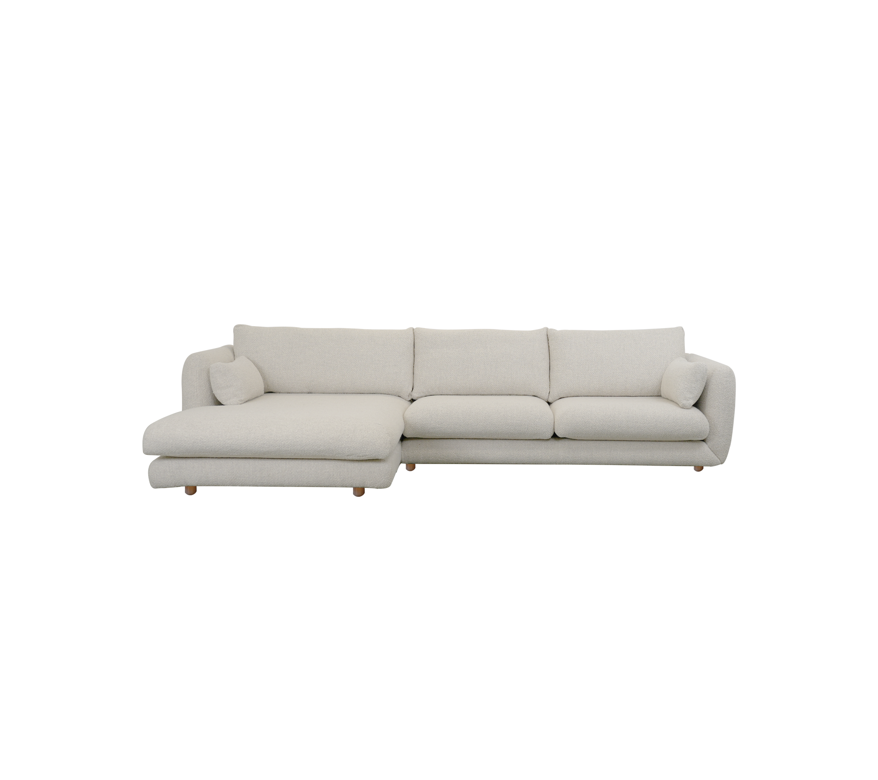 Canapé moderne couleur sable avec design de chaise longue.