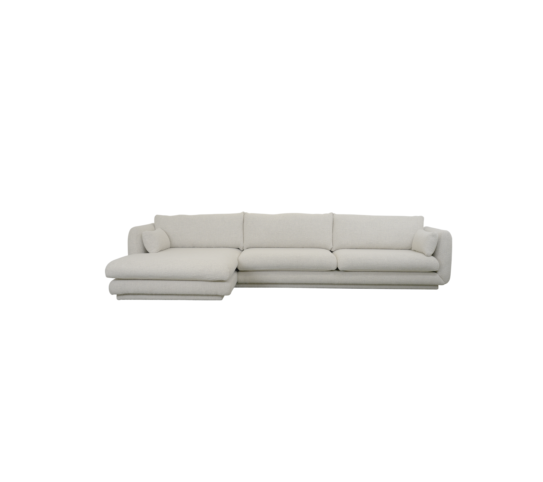 Sofa moderne couleur sable avec un design sectionnel et des coussins moelleux.