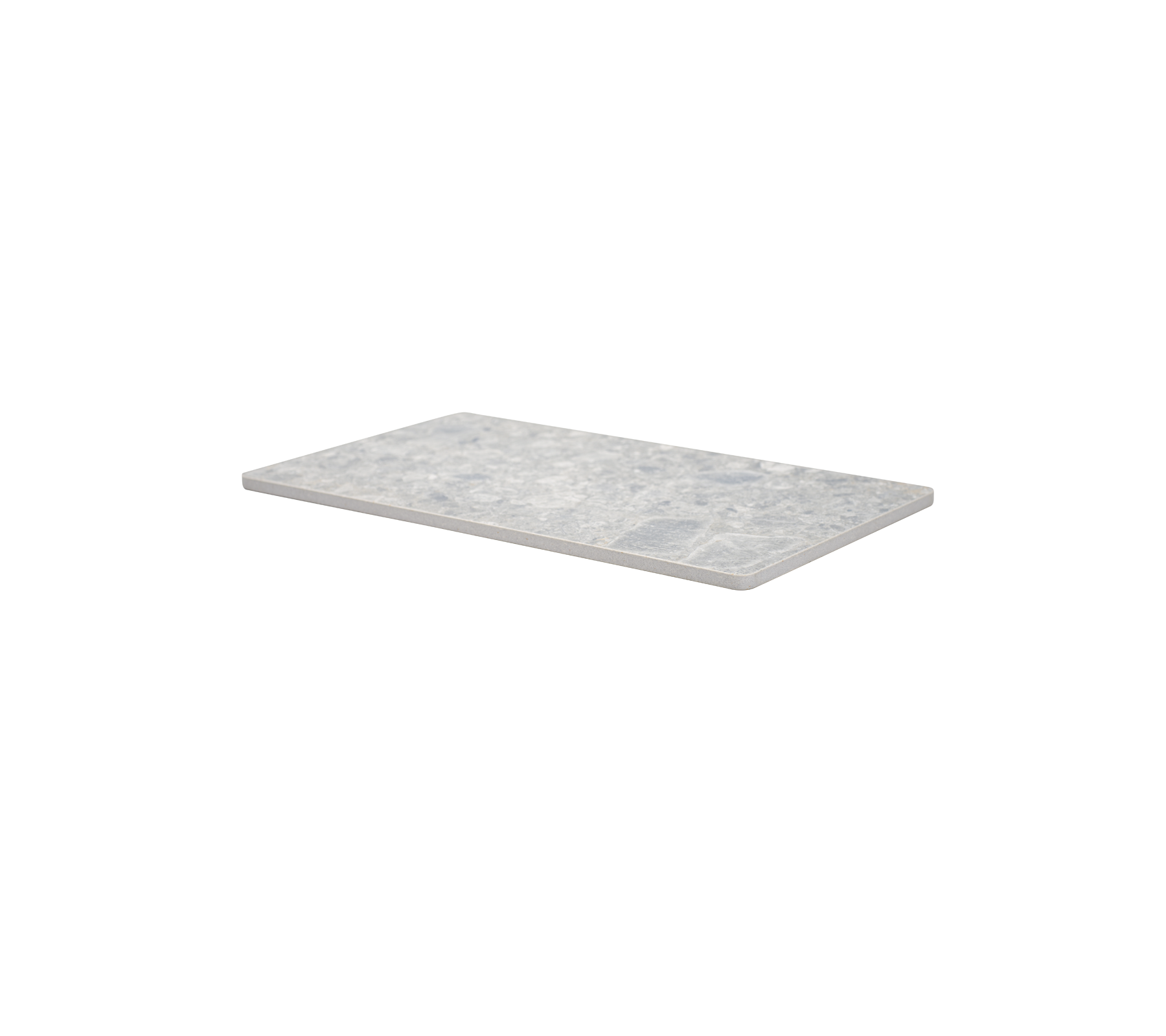 Un comptoir rectangulaire élégant avec une surface lisse et texturée dans des tons de gris clair, idéal pour une utilisation dans la cuisine ou la salle de bain.