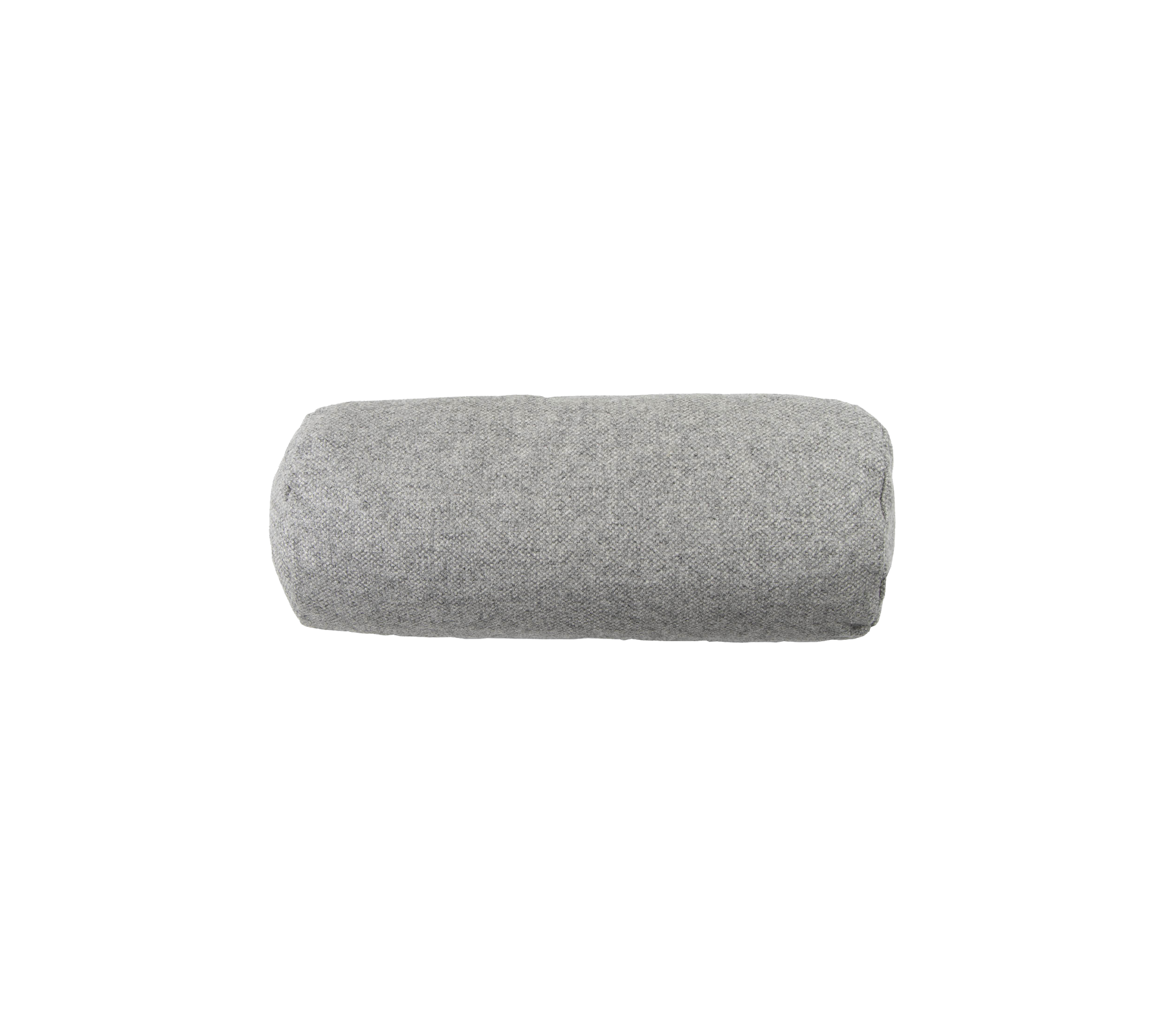 Coussin cylindrique gris, doux et moelleux, idéal pour apporter du soutien et du confort dans divers cadres.