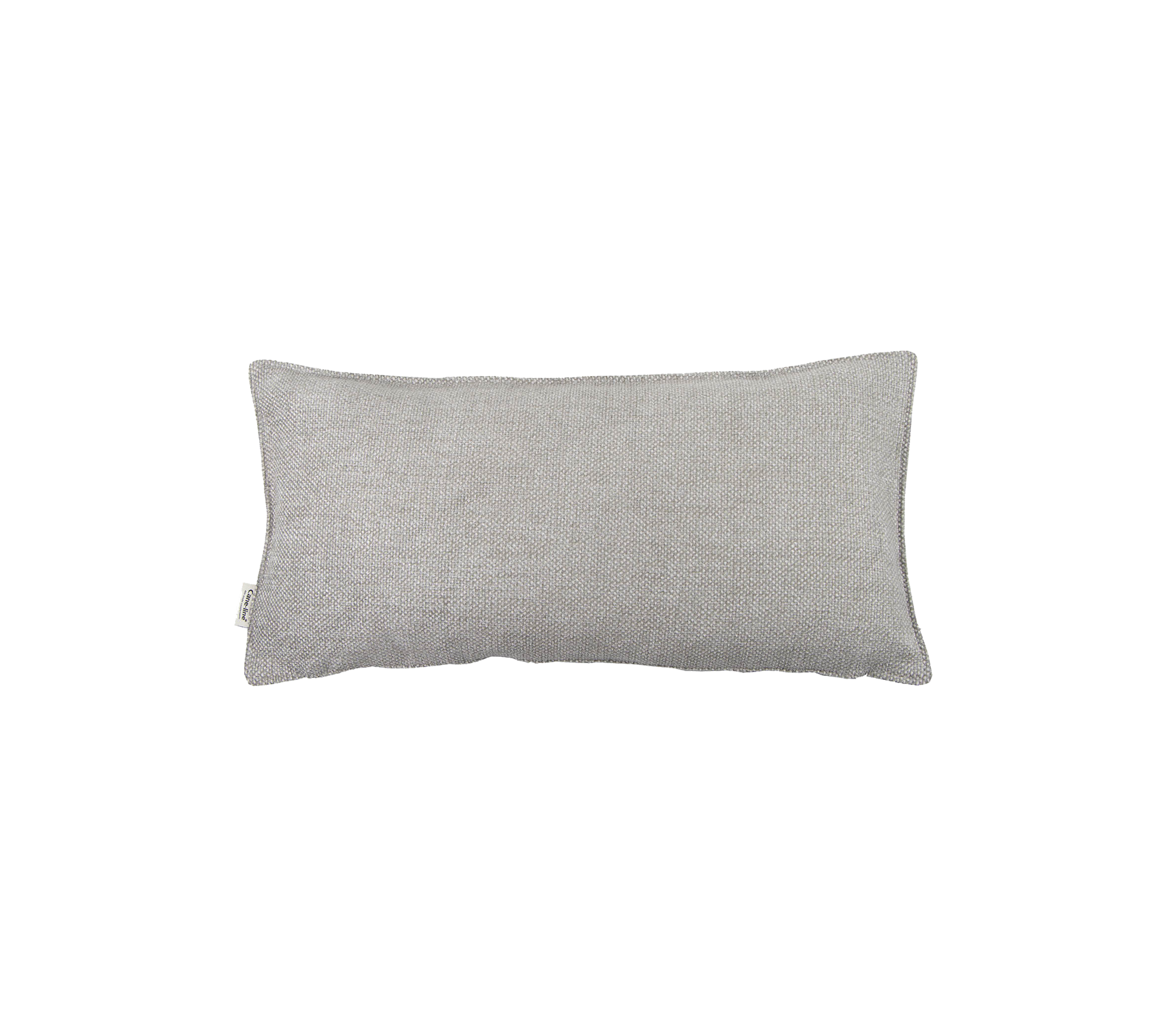 Coussin décoratif rectangulaire gris avec une surface en tissu texturé, idéal pour améliorer le confort et le style dans la décoration intérieure.
