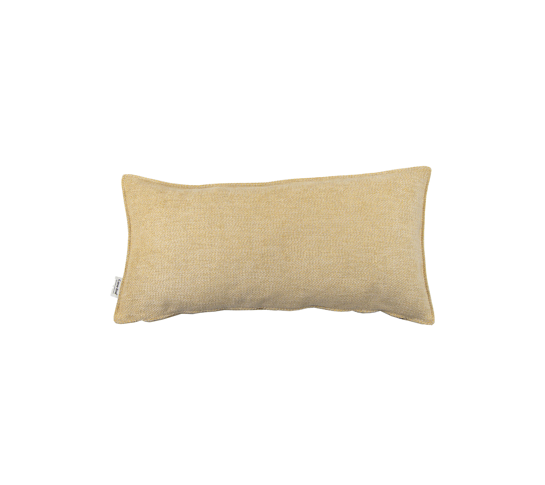 Coussin décoratif rectangulaire en tissu beige doux, apportant une touche cosy à différents styles de décoration.