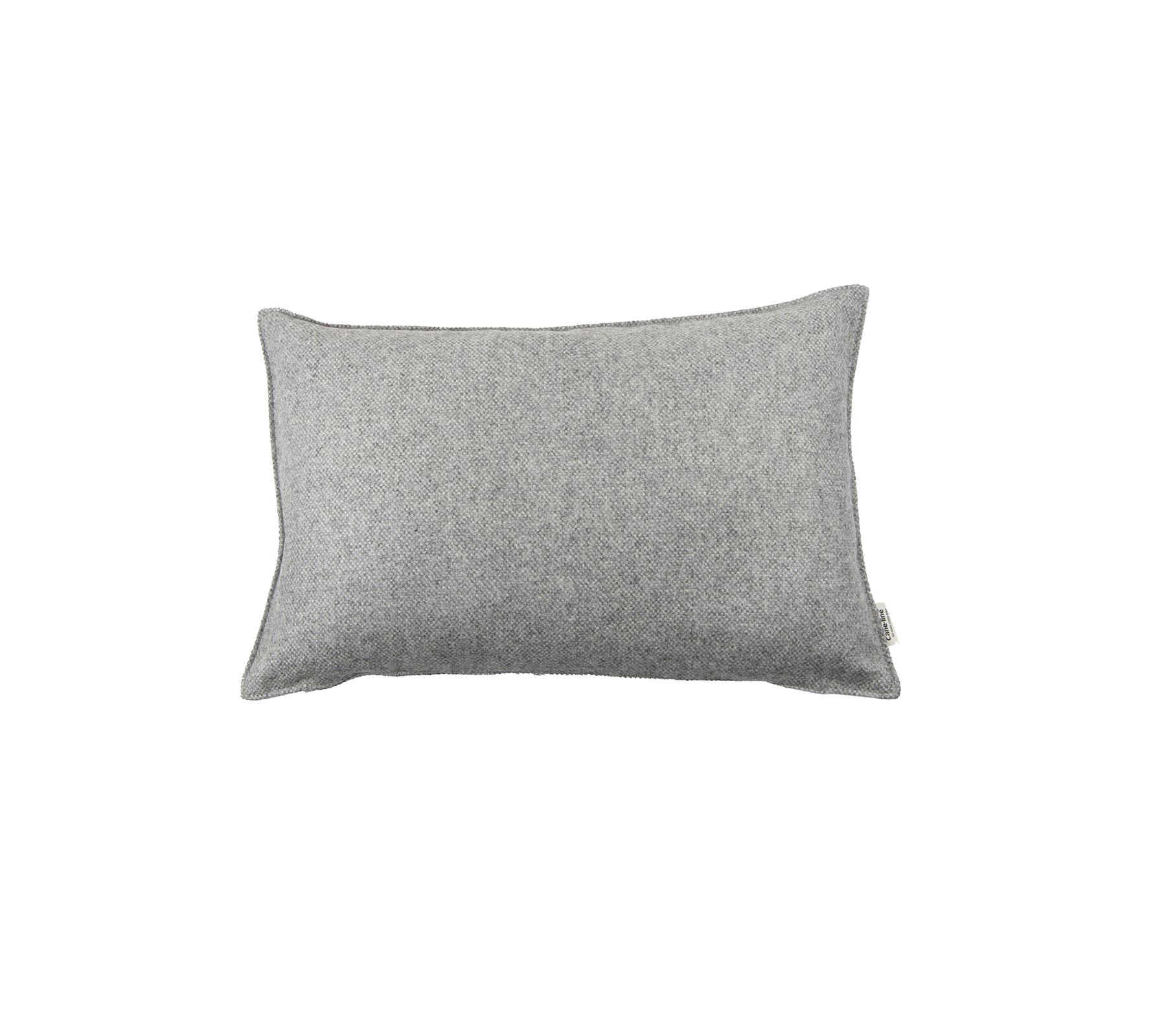 Coussin rectangulaire gris avec un design en tissu texturé simple, parfait pour ajouter du confort et du style à n'importe quel environnement.