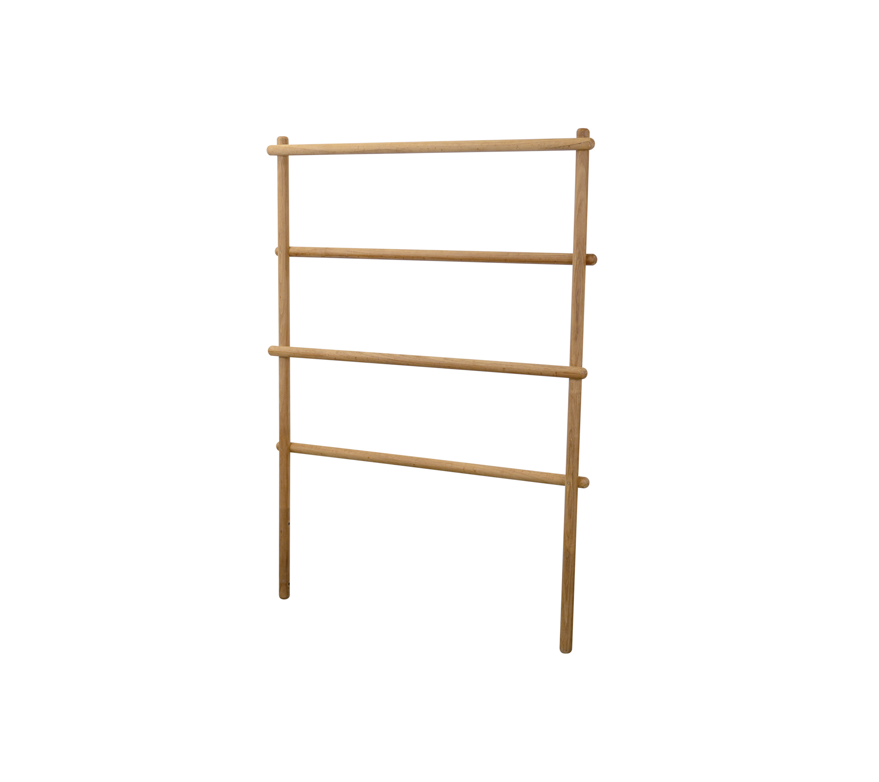 Étagère en bois avec trois barres horizontales pour exposer ou ranger des objets. La finition naturelle met en valeur tout style de décoration.